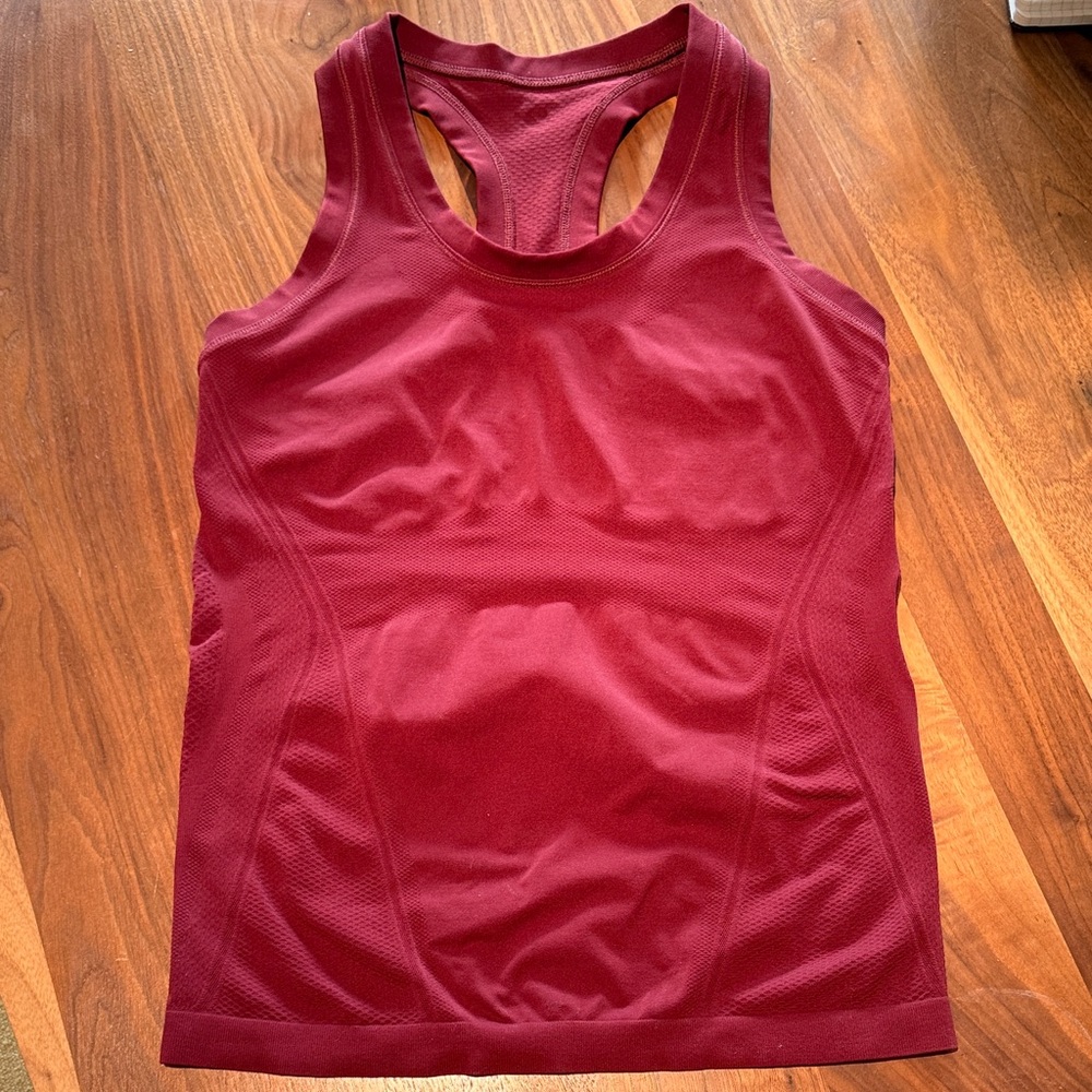 Athleta Burgundy Racerback Tank Top